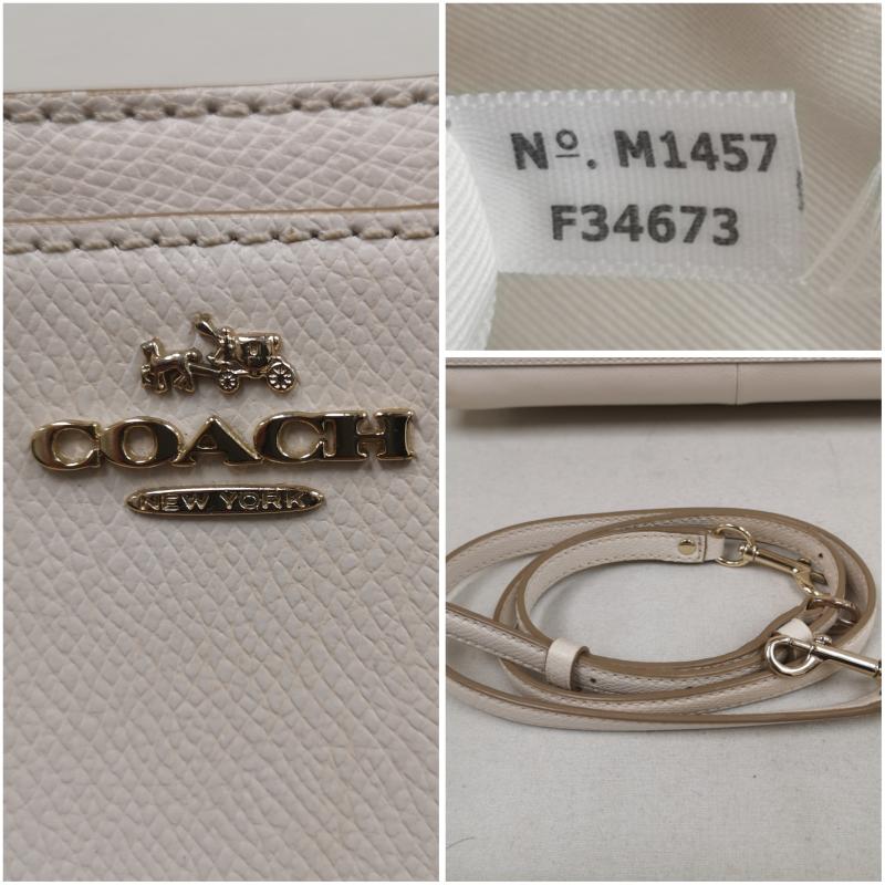 コーチ COACH ハンドバッグ ハンドバッグ クロスグレーン レザー クリスティー スモール キャリーオール ハンドバック F34673 - アイボリー / アイボリー / レディース USED 古着 中古 50169662