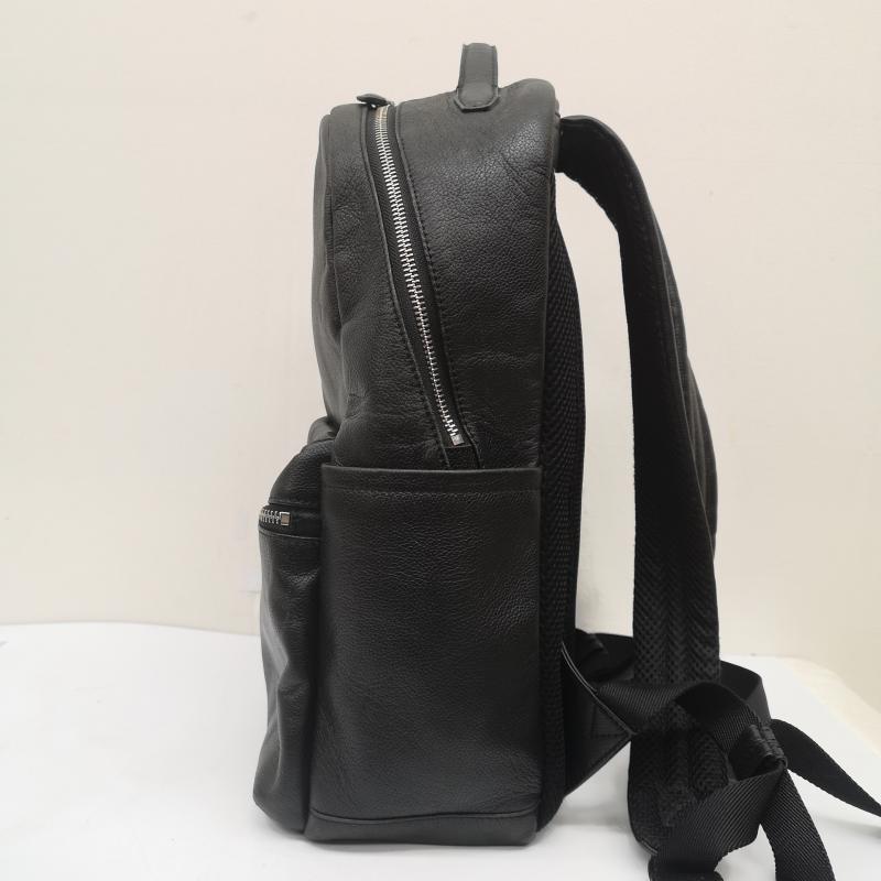 古着 USED リュックサック、デイパック リュックサック、デイバッグ MURA シュリンクレザー ダブルジッパー バック パック 牛本革 リュック サック - 黒 / ブラック / black メンズ USED 古着 中古 50169670