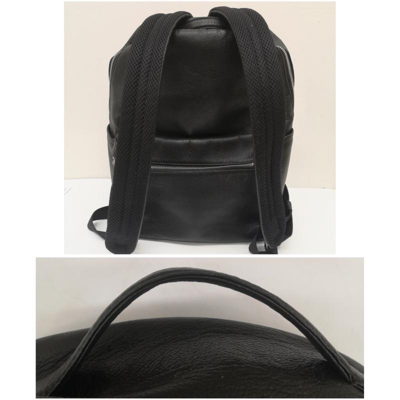 古着 USED リュックサック、デイパック リュックサック、デイバッグ MURA シュリンクレザー ダブルジッパー バック パック 牛本革 リュック サック - 黒 / ブラック / black メンズ USED 古着 中古 50169670