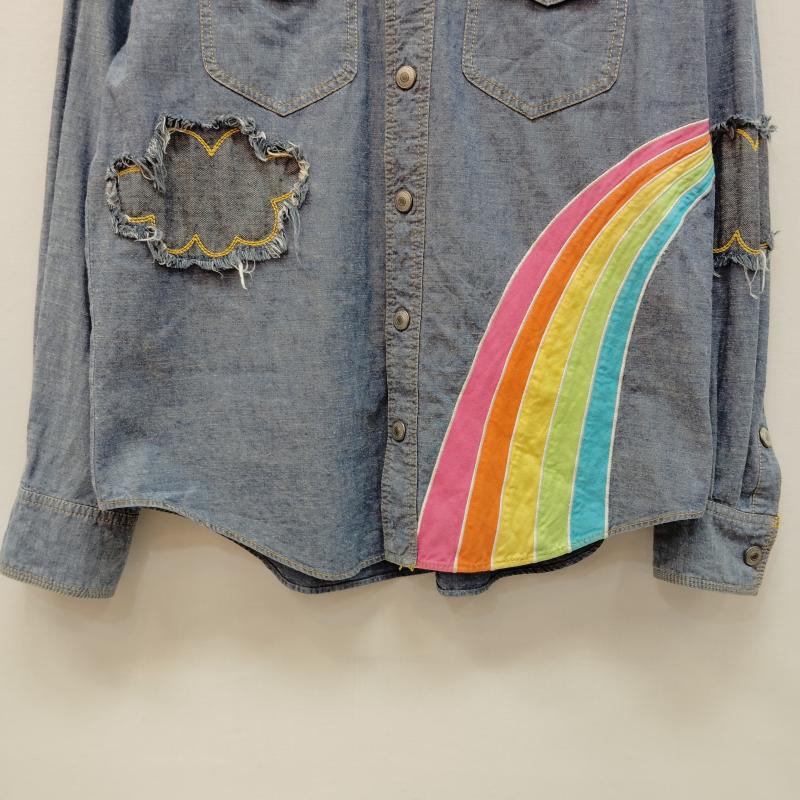 オゾンコミュニティ OZONECOMMUNITY シャツ、ブラウス 長袖 ヴィンテージ リメイク風 デニム シャツ 90s 00s Y2K - 水色 / ライトブルー / メンズ USED 古着 中古 50169672
