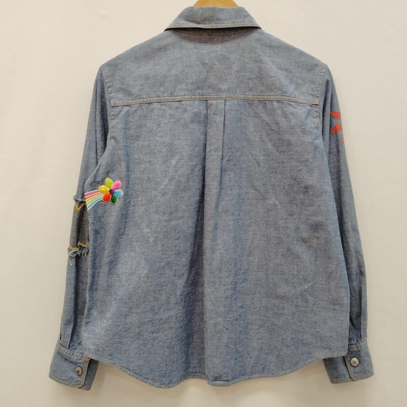オゾンコミュニティ OZONECOMMUNITY シャツ、ブラウス 長袖 ヴィンテージ リメイク風 デニム シャツ 90s 00s Y2K - 水色 / ライトブルー / メンズ USED 古着 中古 50169672