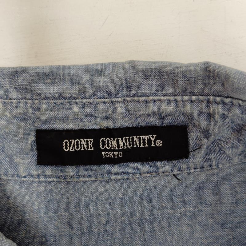 オゾンコミュニティ OZONECOMMUNITY シャツ、ブラウス 長袖 ヴィンテージ リメイク風 デニム シャツ 90s 00s Y2K - 水色 / ライトブルー / メンズ USED 古着 中古 50169672