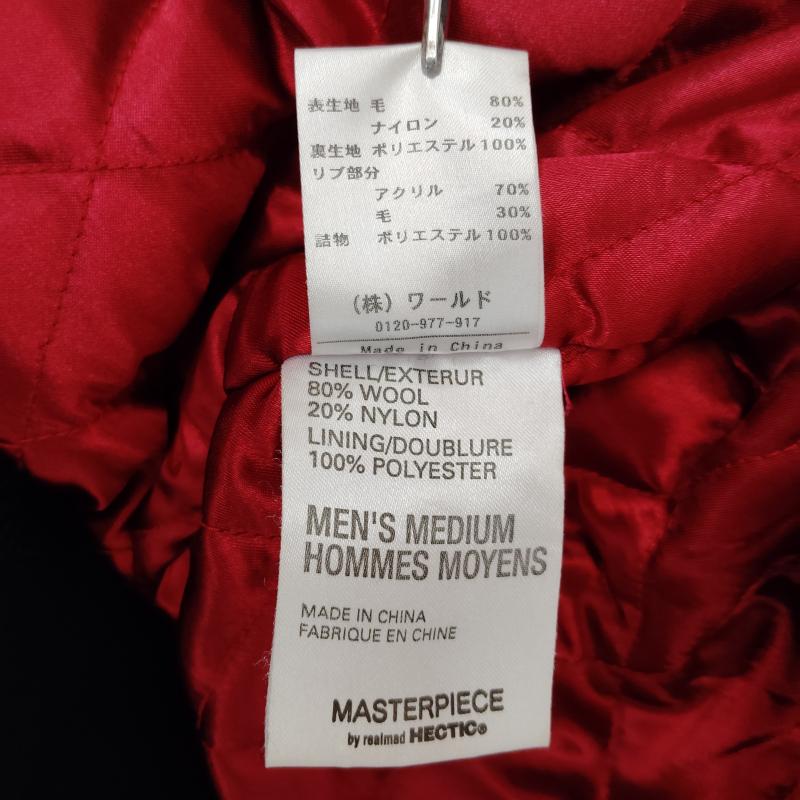 マスターピース MASTERPIECE ジャケット、上着 ジャンパー、ブルゾン スタジアム ジャンパー ウールメルトン製 M 黒 / ブラック / black X 赤 / レッド / red メンズ USED 古着 中古 50169674