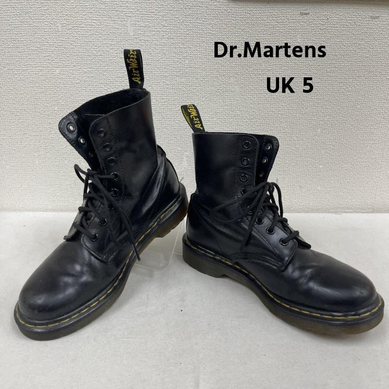 ドクターマーチン Dr.Martens ブーツ ショートブーツ 1460 8 ホールブーツ ステッチ レースアップ ワーク ブーツ UK：5 黒 / ブラック / black メンズ USED 古着 中古 50169687