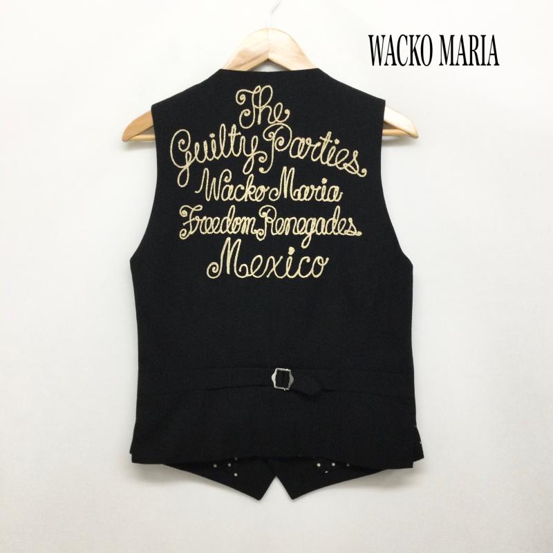 ワコマリア WACKO MARIA ベスト ベスト ワコマリア 09AW-VES-18 ドット柄 刺繍 ベスト ブラック L メンズ L 刺繍 黒 / ブラック / black メンズ USED 古着 中古 50169699