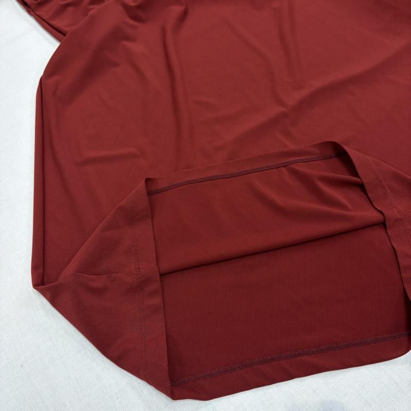 イッセイミヤケ ISSEY MIYAKE ワンピース ロングスカート アシンメトリー 変形 ロング ワンピース バーガンディ ドレープ ノースリーブ IM73JH011 2 無地 えんじ / ワインレッド / dark red レディース USED 古着 中古 50169708