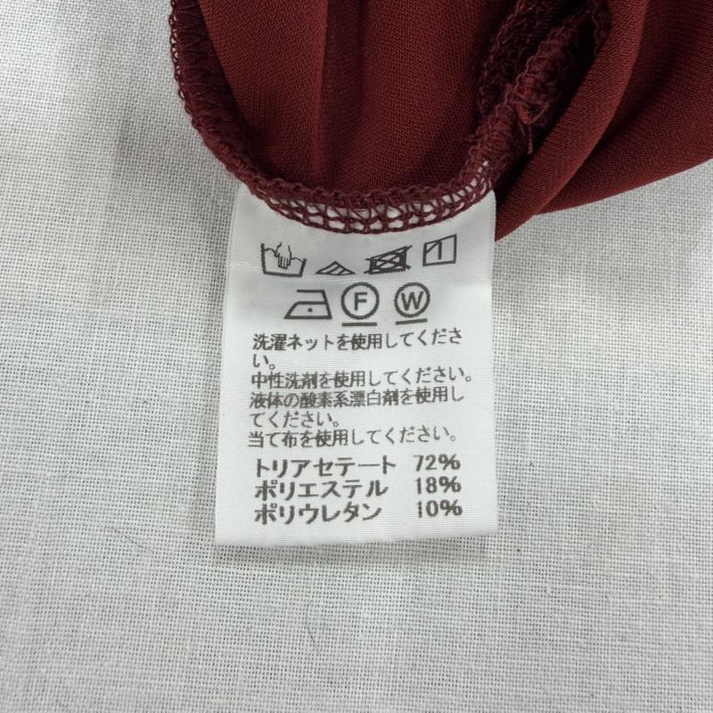 イッセイミヤケ ISSEY MIYAKE ワンピース ロングスカート アシンメトリー 変形 ロング ワンピース バーガンディ ドレープ ノースリーブ IM73JH011 2 無地 えんじ / ワインレッド / dark red レディース USED 古着 中古 50169708
