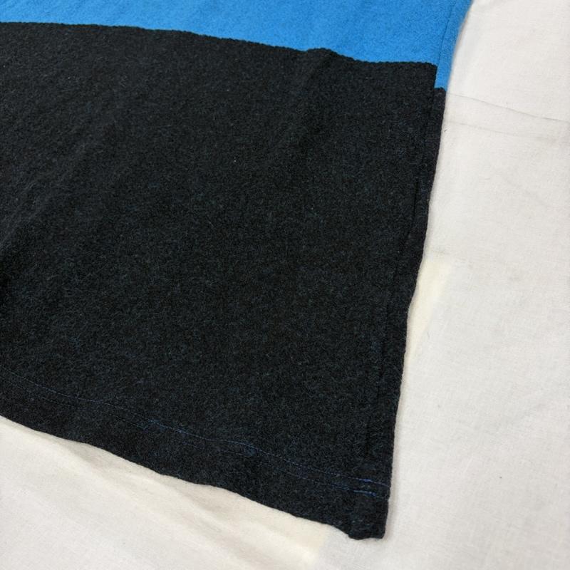 イッセイミヤケ ISSEY MIYAKE ワンピース ひざ丈スカート HaaT ハート 半袖 バイカラー ワンピース チュニック ウール 2 無地 黒 / ブラック / black X 青 / ブルー / blue レディース USED 古着 中古 50169711