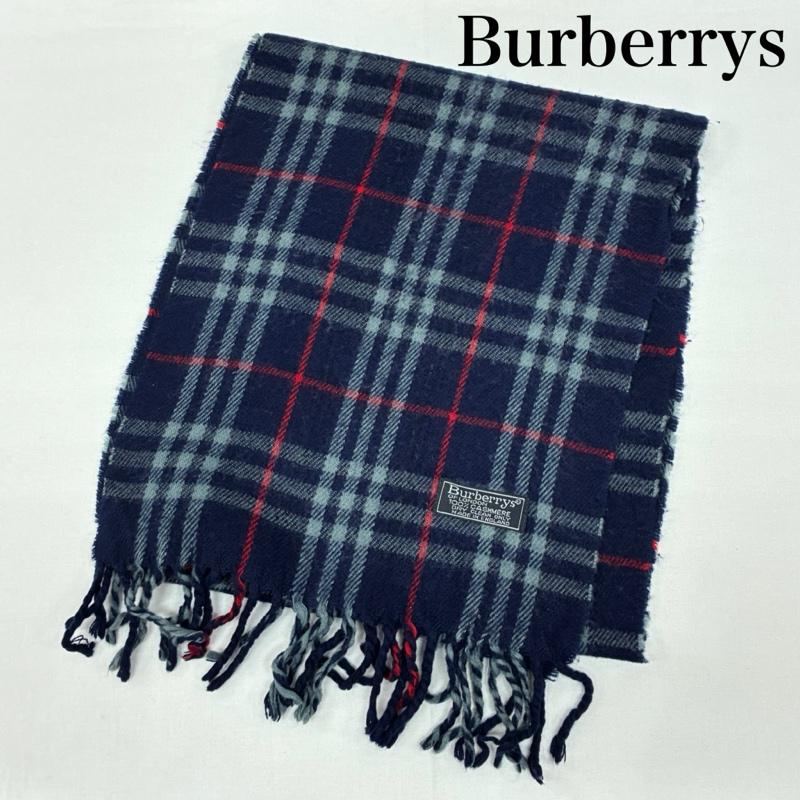 バーバリーズ BURBERRYS マフラー マフラー カシミヤ 100% チェック フリンジ マフラー イングランド製 - レディース USED 古着 中古 50169718