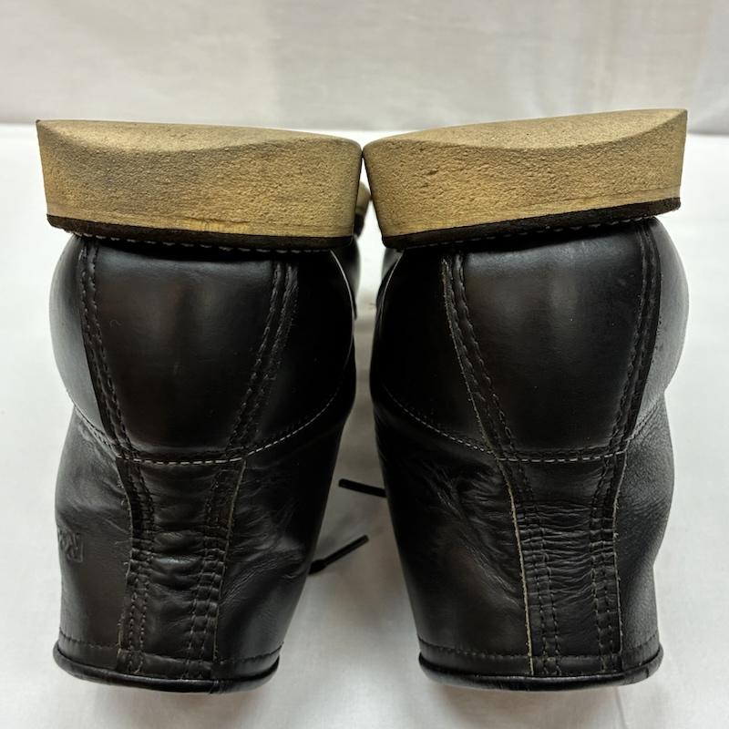レッドウィング RED WING ブーツ ショートブーツ 90s 8130 刺繍羽タグ ブラック クローム レザー レースアップ ワークブーツ US：8 メンズ USED 古着 中古 50169723