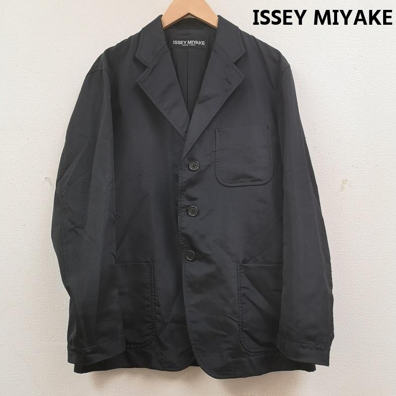 イッセイミヤケ ISSEY MIYAKE ジャケット、上着 ジャケット、ブレザー 日本製 WHITE LABEL 3つボタン ナイロン テーラード ジャケット ME34FD598 2 黒 / ブラック / black メンズ USED 古着 中古 50169726