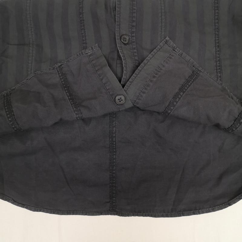 ステューシー STUSSY シャツ、ブラウス 長袖 USA製 90s 白タグ シャドー ストライプ 長袖 ワーク シャツ L 黒 / ブラック / black X 緑 / グリーン / green メンズ USED 古着 中古 50169729