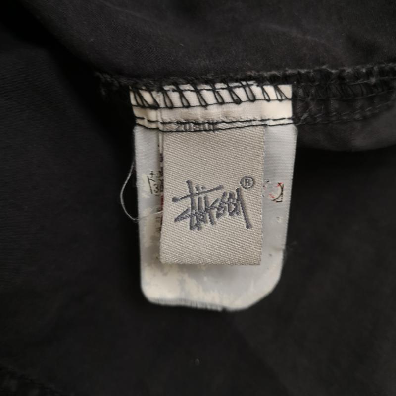 ステューシー STUSSY シャツ、ブラウス 長袖 USA製 90s 白タグ シャドー ストライプ 長袖 ワーク シャツ L 黒 / ブラック / black X 緑 / グリーン / green メンズ USED 古着 中古 50169729