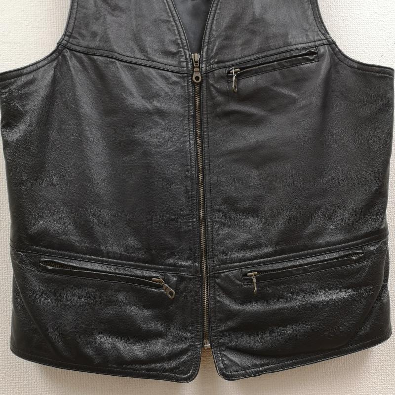古着 USED ベスト ベスト PASSPORT パスポート 本革 レザー ベスト M 黒 / ブラック / black メンズ USED 古着 中古 50169731