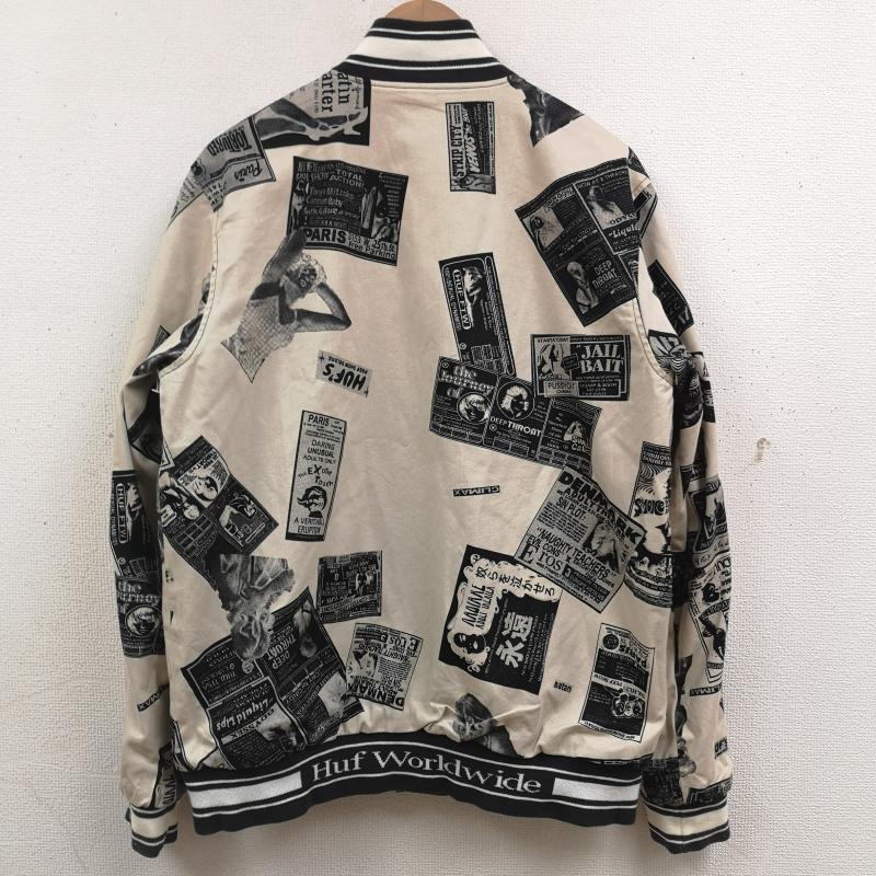 ハフ HUF ジャケット、上着 ジャンパー、ブルゾン 18AW リバーシブル2WAY PEEP SHOW バーシティ ジャケット スタジャン S 白 / ホワイト / white X 黒 / ブラック / black メンズ USED 古着 中古 50169734
