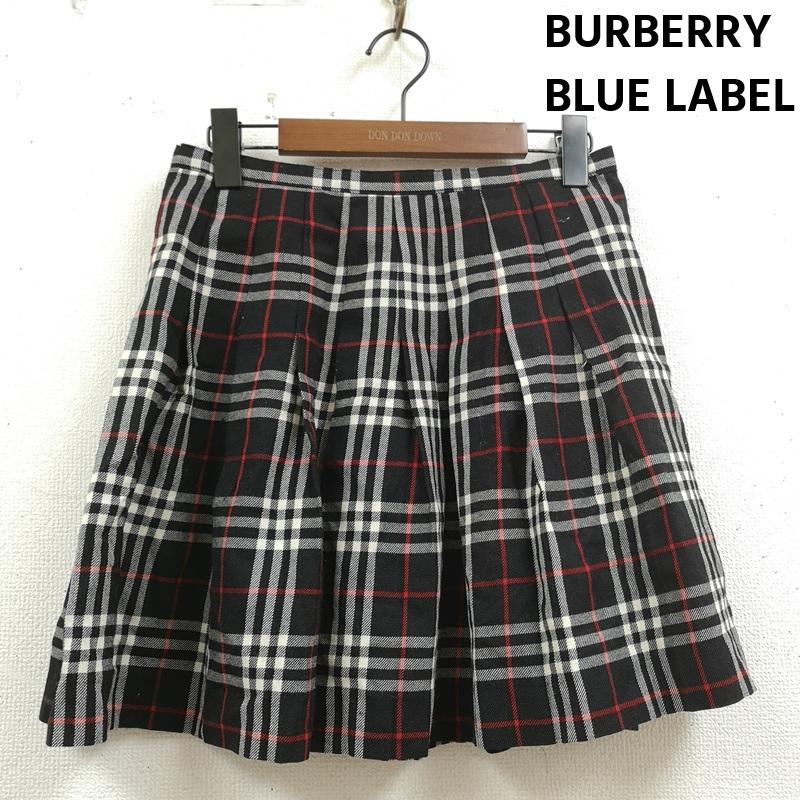 バーバリー・ブルーレーベル BURBERRY BLUE LABEL スカート ひざ丈スカート ノバチェック ミニ丈 ウール ラップ スカート FXF21-851 38 黒 / ブラック / black X 赤 / レッド / red X 白 / ホワイト / white レディース USED 古着 中古 50169740