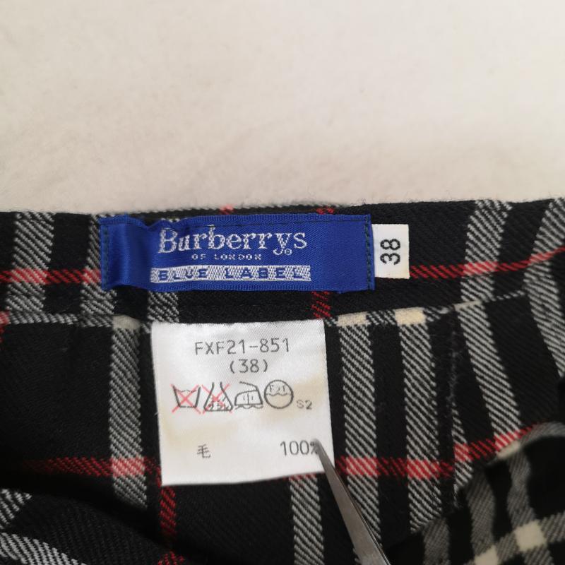 バーバリー・ブルーレーベル BURBERRY BLUE LABEL スカート ひざ丈スカート ノバチェック ミニ丈 ウール ラップ スカート FXF21-851 38 黒 / ブラック / black X 赤 / レッド / red X 白 / ホワイト / white レディース USED 古着 中古 50169740