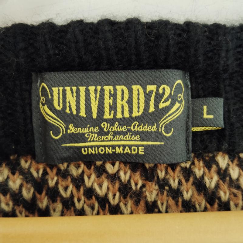 ユニオンメイド UNION MADE カーディガン 長袖 UNIVERD72 ユニバード72 モヘアタッチ 起毛 カーディガン レオパード柄 L 茶 / ブラウン / brown メンズ USED 古着 中古 50169744