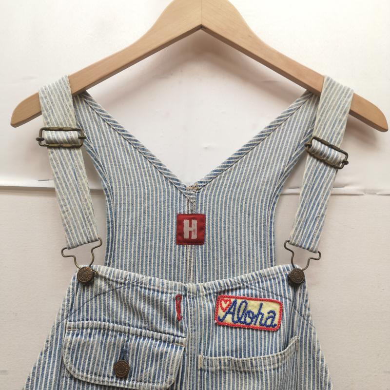 ヒステリックグラマー HYSTERIC GLAMOUR サロペット・オーバーオール サロペット、オーバーオール ヒッコリー ストライプ柄 ワッペン デニム オーバーオール 2AP-0595 白 / ホワイト / white X インディゴ / インディゴ / Indigo レディース USED 古着 中古 50169745