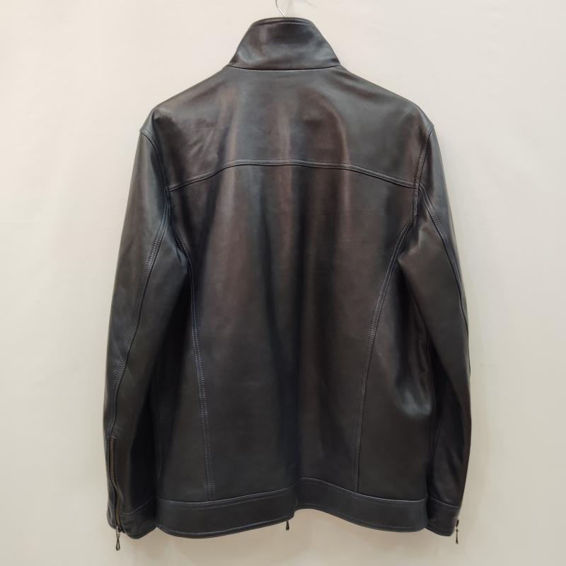 レザー レザー ジャケット、上着 レザージャケット schaffen レザージャケット シングル ライダース風 2 紺 / ネイビー / navy メンズ USED 古着 中古 50169747