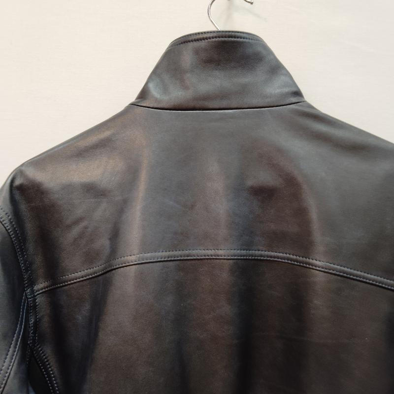 レザー レザー ジャケット、上着 レザージャケット schaffen レザージャケット シングル ライダース風 2 紺 / ネイビー / navy メンズ USED 古着 中古 50169747