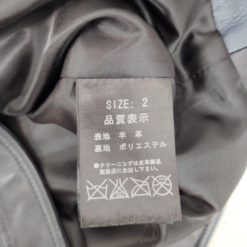 レザー レザー ジャケット、上着 レザージャケット schaffen レザージャケット シングル ライダース風 2 紺 / ネイビー / navy メンズ USED 古着 中古 50169747