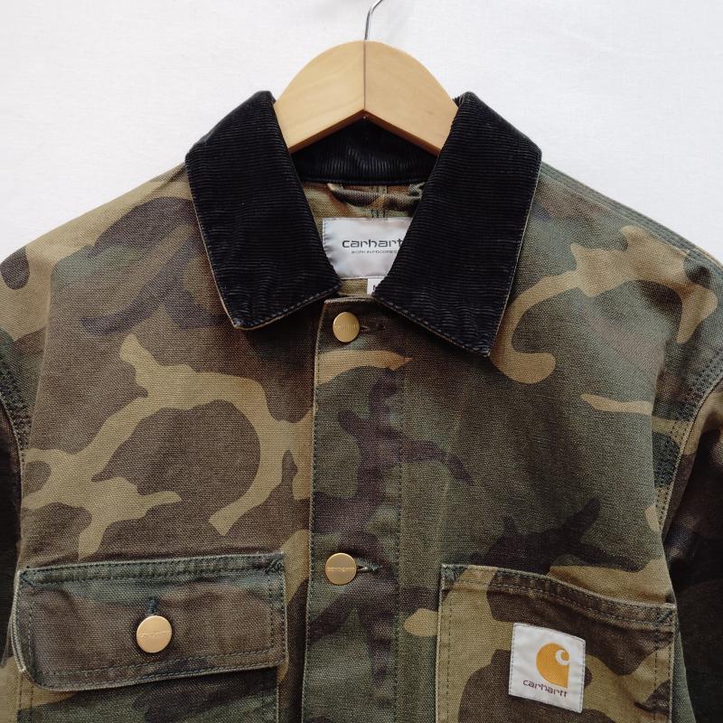 カーハート Carhartt ジャケット、上着 ジャケット、ブレザー カバーオール ミシガン コート カモフラージュ柄 ディアボーン キャンバス ワーク ジャケット M カーキ / カーキ / khaki メンズ USED 古着 中古 50169748