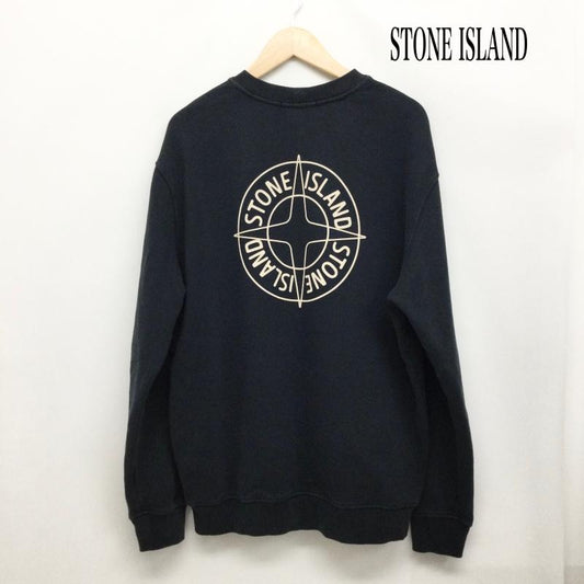 ストーンアイランド STONE ISLAND トレーナー 長袖 stone island L1S156100001S0283 V0020　スウェット　トレーナー　クルーネック L ロゴ、文字 黒 / ブラック / black メンズ USED 古着 中古 50169749