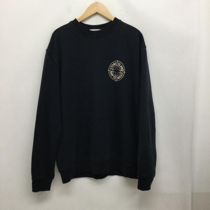 ストーンアイランド STONE ISLAND トレーナー 長袖 stone island L1S156100001S0283 V0020　スウェット　トレーナー　クルーネック L ロゴ、文字 黒 / ブラック / black メンズ USED 古着 中古 50169749