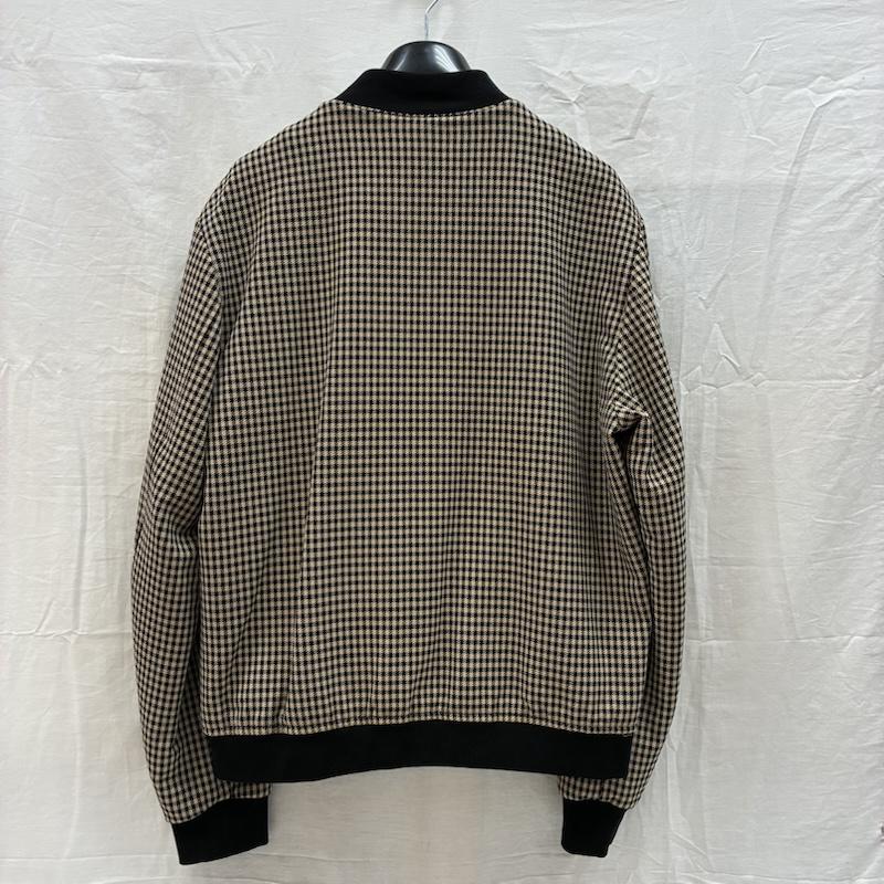 ヒューゴボス HUGO BOSS ジャケット、上着 ジャンパー、ブルゾン 千鳥格子 チェック ダブルジップ ブルゾン MA-1 ボンバー ジャケット ハンガー付き 52 メンズ USED 古着 中古 50169756
