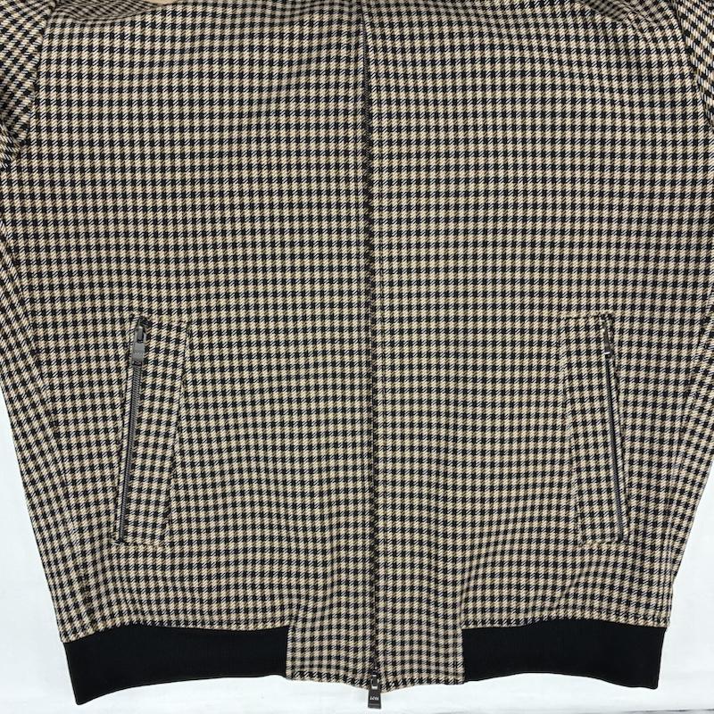 ヒューゴボス HUGO BOSS ジャケット、上着 ジャンパー、ブルゾン 千鳥格子 チェック ダブルジップ ブルゾン MA-1 ボンバー ジャケット ハンガー付き 52 メンズ USED 古着 中古 50169756