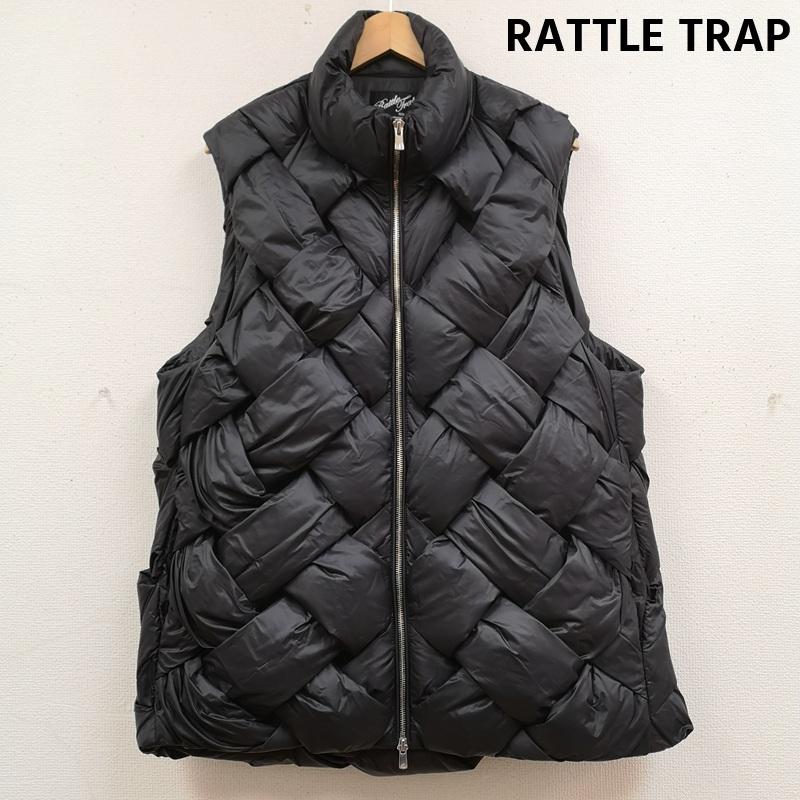 ラトルトラップ RATTLE TRAP ジャケット、上着 ダウンベスト イントレチャート スタンドカラー ホワイトグース ダウン ベスト M0543FV201 LL 黒 / ブラック / black メンズ USED 古着 中古 50169759