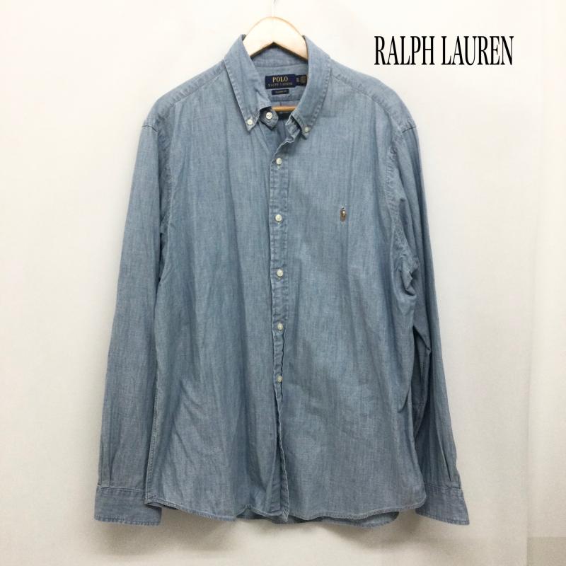 ラルフローレン RALPHLAUREN シャツ、ブラウス 長袖 ラルフローレン シャンブレーシャツ ワンポイント　クラッシックフィット XL ワンポイント インディゴ / インディゴ / Indigo メンズ USED 古着 中古 50169760