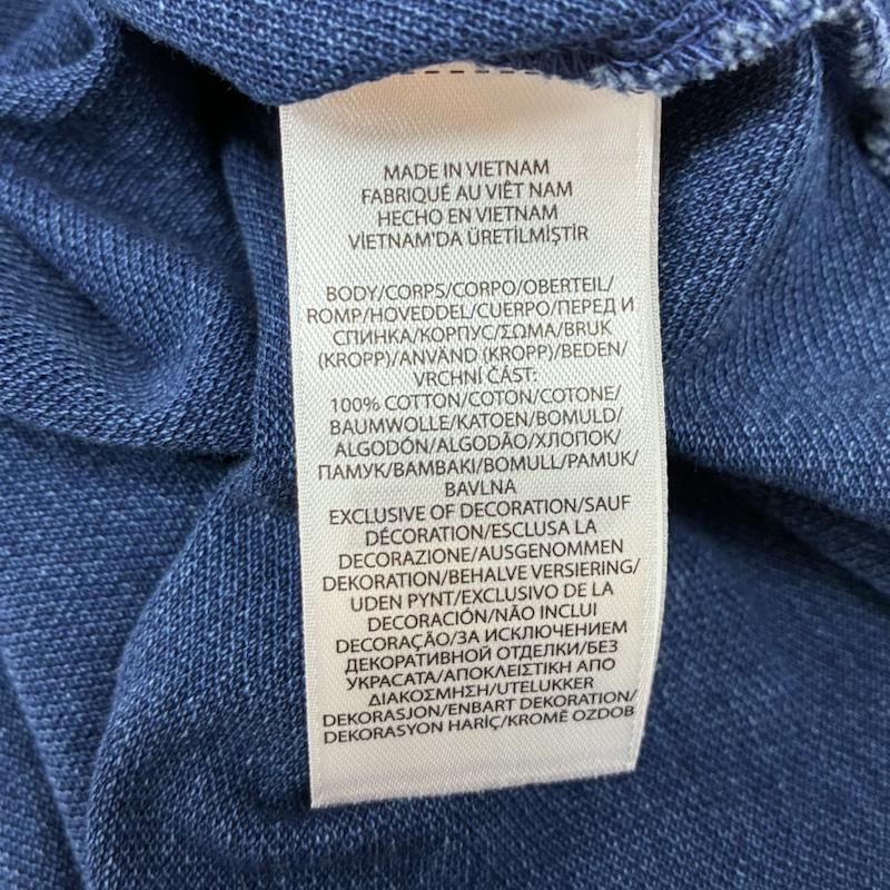 ポロバイラルフローレン Polo by RALPH LAUREN ポロシャツ 半袖 Polo Bear ポロベア インディゴ染め ウォッシュ加工 コットン メッシュ ポロシャツ M メンズ USED 古着 中古 50169761