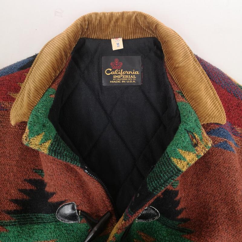 古着 USED コート コート一般 California Imperial カリフォルニア インペリアル USA製 ネイティブ柄 襟 コーデュロイ ダッフル コート M マルチカラー / マルチカラー / multicolor メンズ USED 古着 中古 50169762