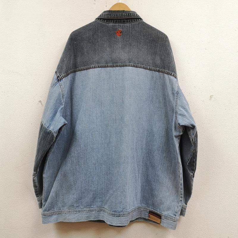 ロカウェア ROCAWEAR ジャケット、上着 ジャンパー、ブルゾン 切り替え エルボー パッチ 立体 ロゴ 刺繍 デニム ジャケット カバーオール - インディゴ / インディゴ / Indigo メンズ USED 古着 中古 50169764