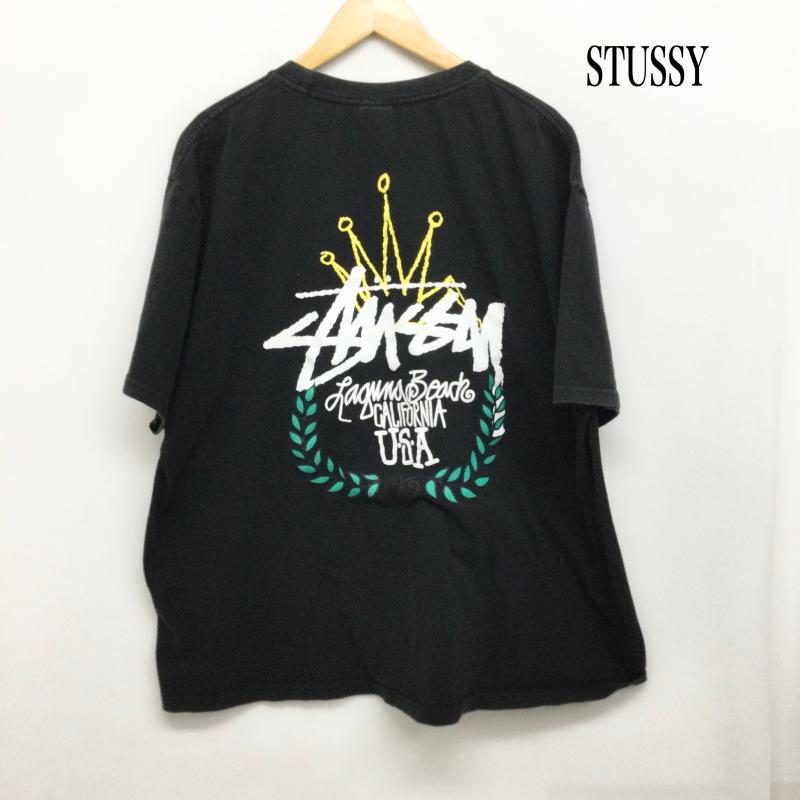 ステューシー STUSSY Tシャツ 半袖 STUSSY LB WREATH STUSSY TEE カットソー Tシャツ XL プリント 黒 / ブラック / black メンズ USED 古着 中古 50169768