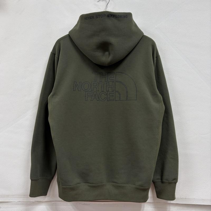 ザノースフェイス THE NORTH FACE パーカー 長袖 ハーフジップ パーカー フーディ 日本製 ロゴ プリント 裏起毛 スウェット NT12010R M ロゴ、文字 カーキ / カーキ / khaki X オリーブグリーン / オリーブグリーン / メンズ USED 古着 中古 50169769