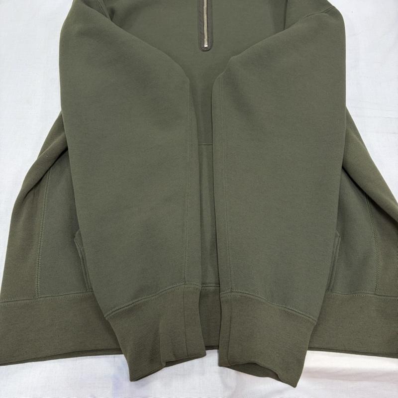 ザノースフェイス THE NORTH FACE パーカー 長袖 ハーフジップ パーカー フーディ 日本製 ロゴ プリント 裏起毛 スウェット NT12010R M ロゴ、文字 カーキ / カーキ / khaki X オリーブグリーン / オリーブグリーン / メンズ USED 古着 中古 50169769