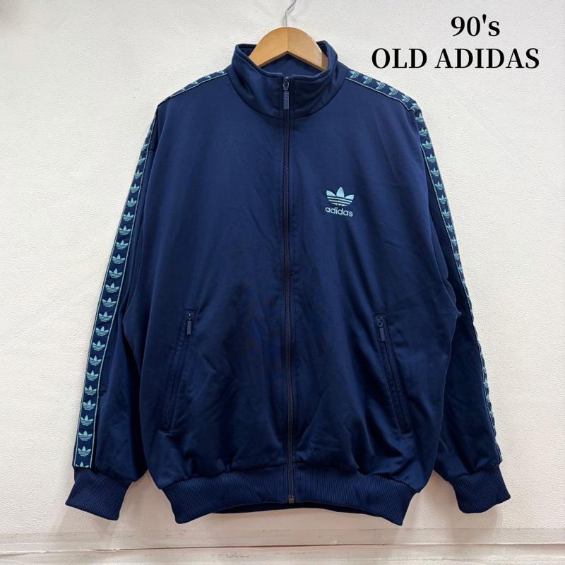 アディダス adidas ジャケット、上着 ジャンパー、ブルゾン 90s OLD オールド トラックジャケット ロゴ 刺繍 ヴィンテージ 万国旗タグ トレフォイル ジャージ M ロゴ、文字 X 刺繍 紺 / ネイビー / navy X 水色 / ライトブルー / メンズ USED 古着 中古 50169775