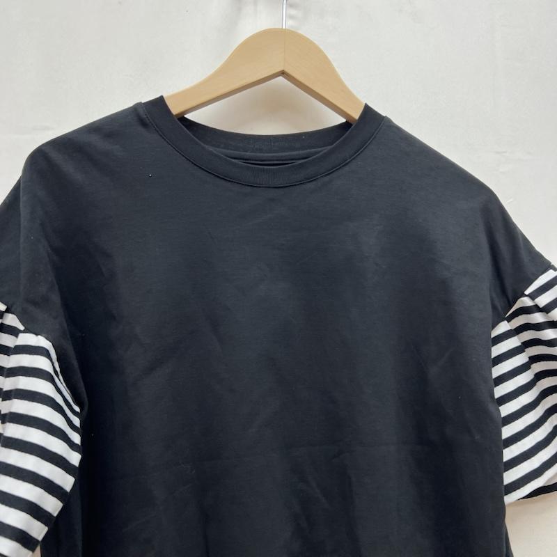 ボーダーズ アット バルコニー BORDERS at BALCONY Tシャツ 半袖 ボーダー柄 フレアスリーブ Tシャツ BD2511B-2C-45 38 黒 / ブラック / black レディース USED 古着 中古 50169778