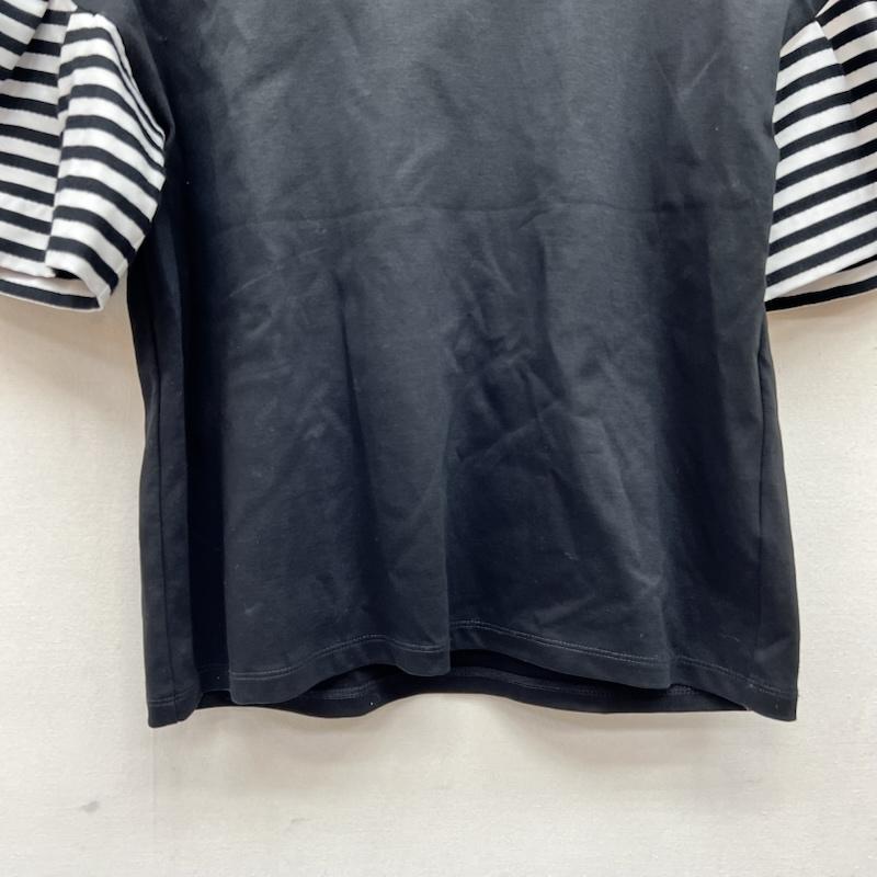 ボーダーズ アット バルコニー BORDERS at BALCONY Tシャツ 半袖 ボーダー柄 フレアスリーブ Tシャツ BD2511B-2C-45 38 黒 / ブラック / black レディース USED 古着 中古 50169778