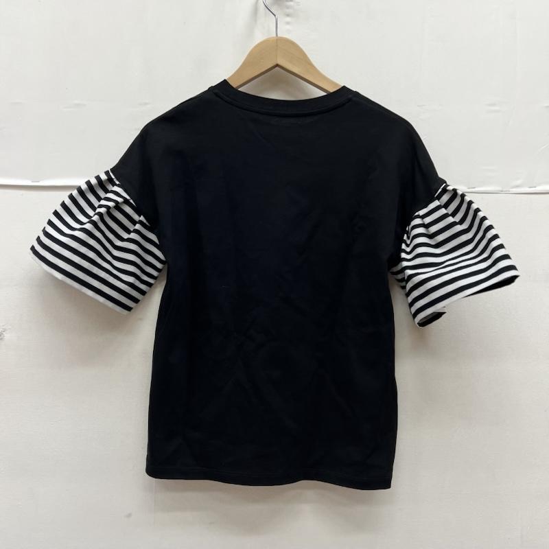 ボーダーズ アット バルコニー BORDERS at BALCONY Tシャツ 半袖 ボーダー柄 フレアスリーブ Tシャツ BD2511B-2C-45 38 黒 / ブラック / black レディース USED 古着 中古 50169778