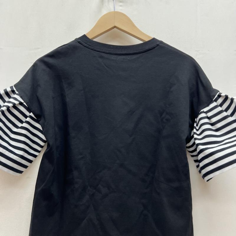 ボーダーズ アット バルコニー BORDERS at BALCONY Tシャツ 半袖 ボーダー柄 フレアスリーブ Tシャツ BD2511B-2C-45 38 黒 / ブラック / black レディース USED 古着 中古 50169778