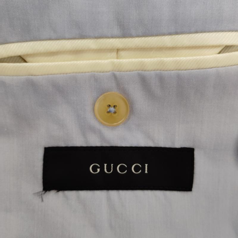 グッチ GUCCI ジャケット、上着 ジャケット、ブレザー テーラード ジャケット シングル ブレザー コットン系 シルク混 46 水色 / ライトブルー / メンズ USED 古着 中古 50169779