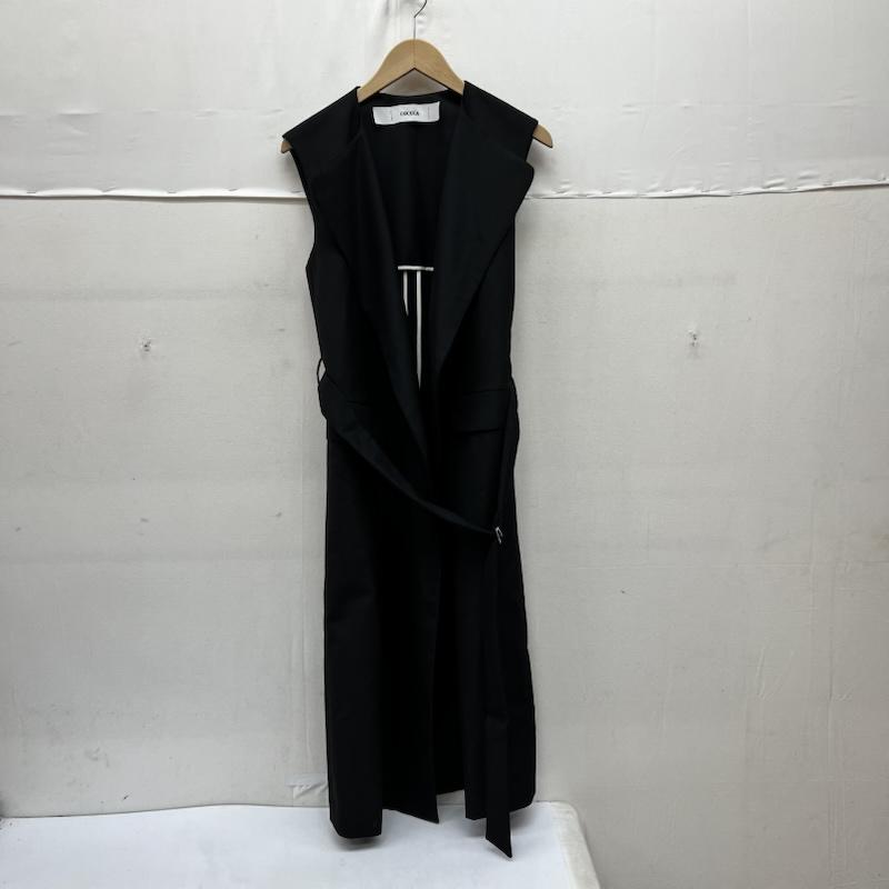 古着 USED ベスト ベスト COCUCA コキュカ ロング ジレ ベスト モヘヤ混 黒 / ブラック / black レディース USED 古着 中古 50169780