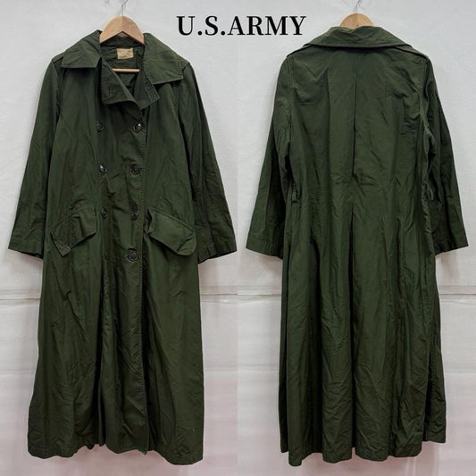 ヴィンテージ VINTAGE コート コート一般 50s ミリタリー ダブルブレスト ロング レインコート 米軍 16REGULAR レギュラー Aライン - 無地 カーキ / カーキ / khaki X オリーブグリーン / オリーブグリーン / レディース USED 古着 中古 50169781