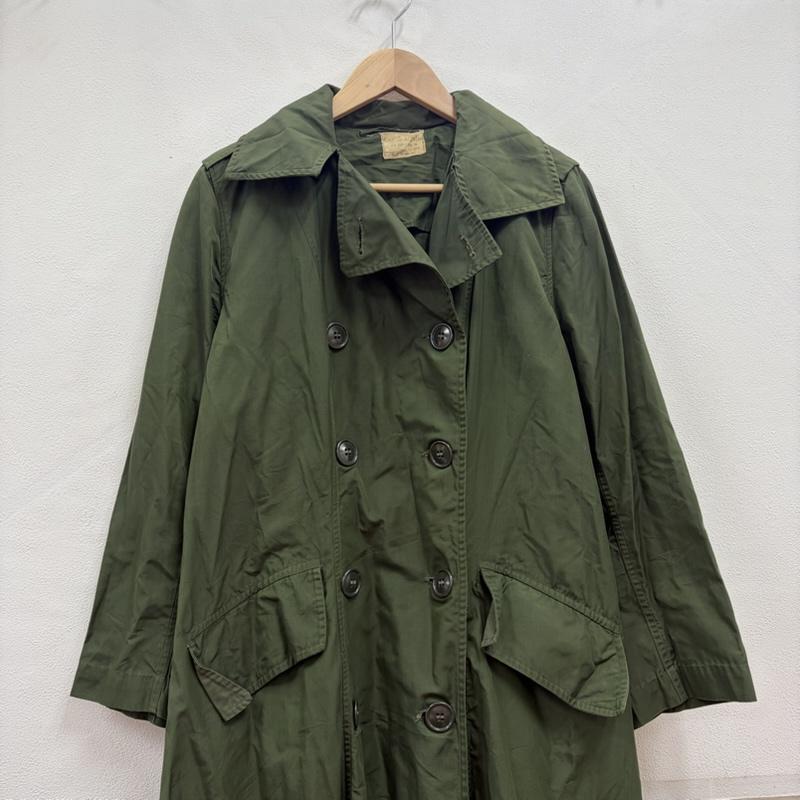 ヴィンテージ VINTAGE コート コート一般 50s ミリタリー ダブルブレスト ロング レインコート 米軍 16REGULAR レギュラー Aライン - 無地 カーキ / カーキ / khaki X オリーブグリーン / オリーブグリーン / レディース USED 古着 中古 50169781