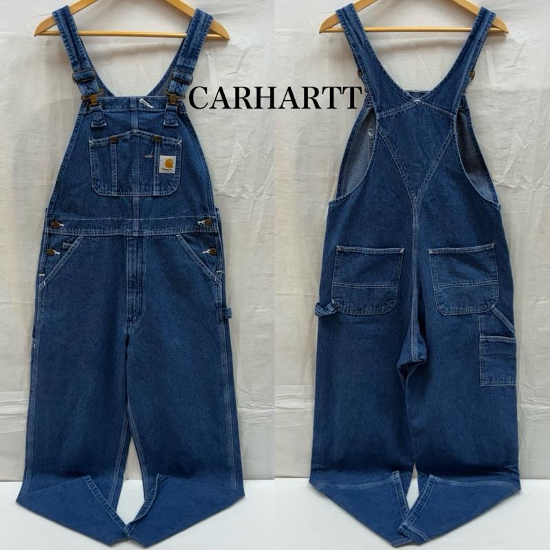 カーハート Carhartt サロペット・オーバーオール サロペット、オーバーオール ダークストーン ウォッシュド デニム ビブ オーバーオール R07 DST メキシコ製 32×30 - メンズ USED 古着 中古 50169783
