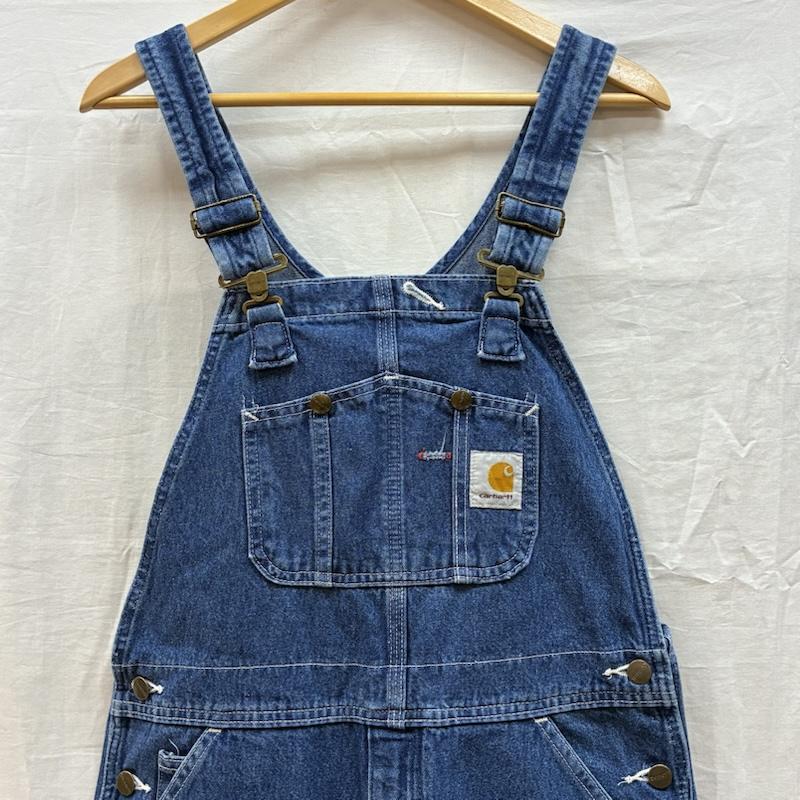 カーハート Carhartt サロペット・オーバーオール サロペット、オーバーオール ダークストーン ウォッシュド デニム ビブ オーバーオール R07 DST メキシコ製 32×30 - メンズ USED 古着 中古 50169783